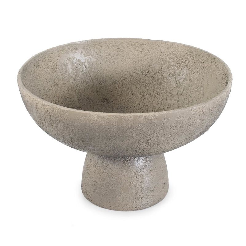 Howard Elliott Textured Blanton Taupe Round Bowl image number 1