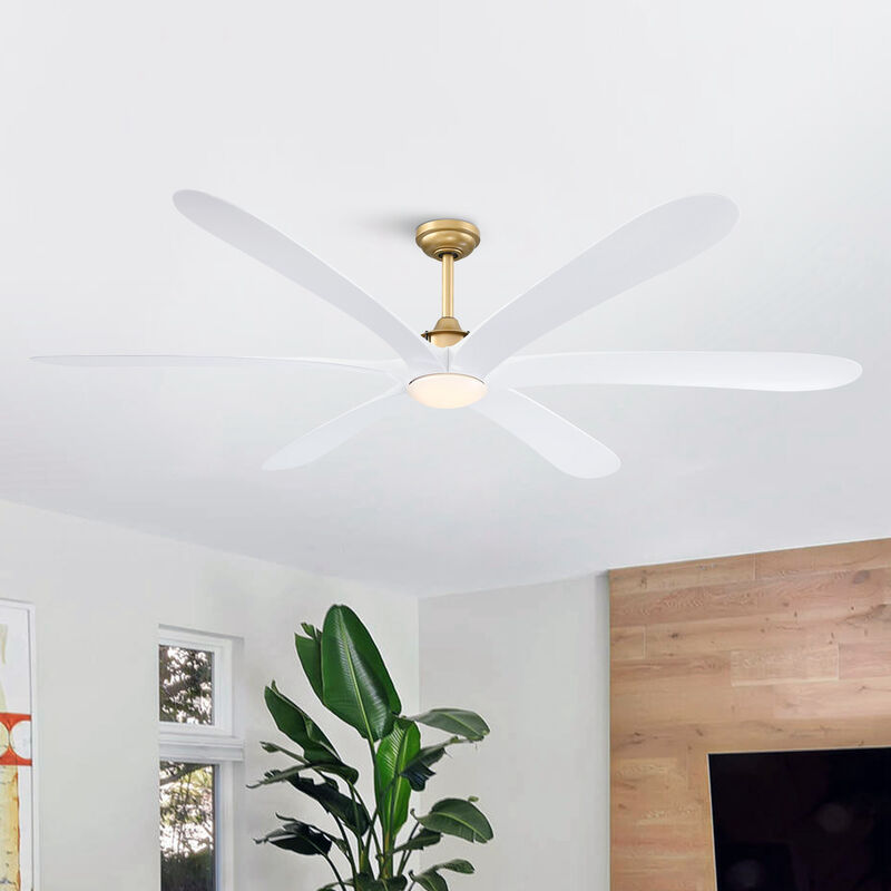 72 in. Gold Reversible 6-Speed Ceiling Fan with Light and Remote