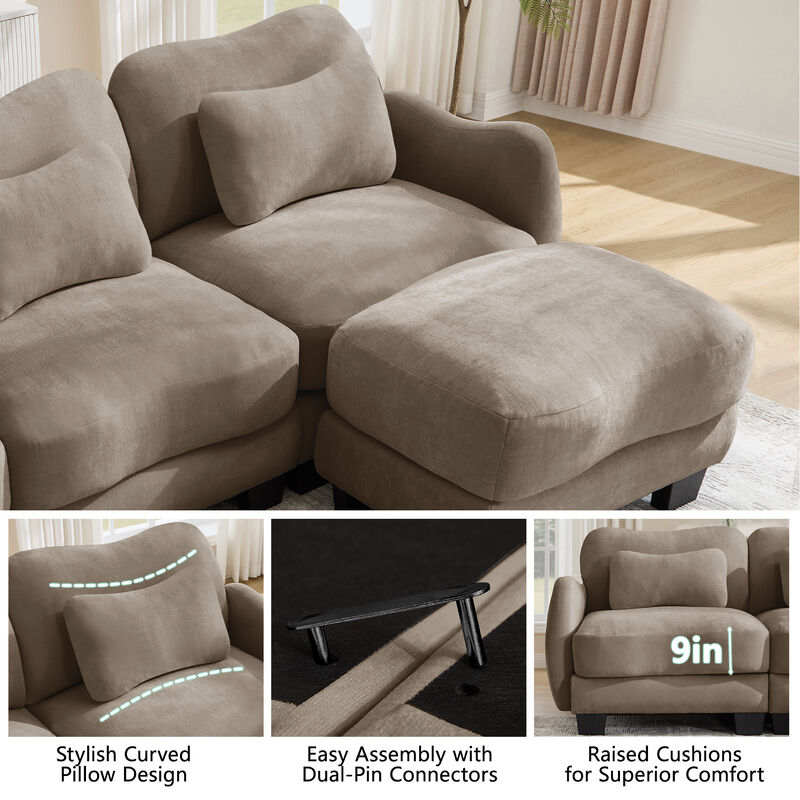 Camtun Curved Design U-Shaped Sectional Sofa image number 5