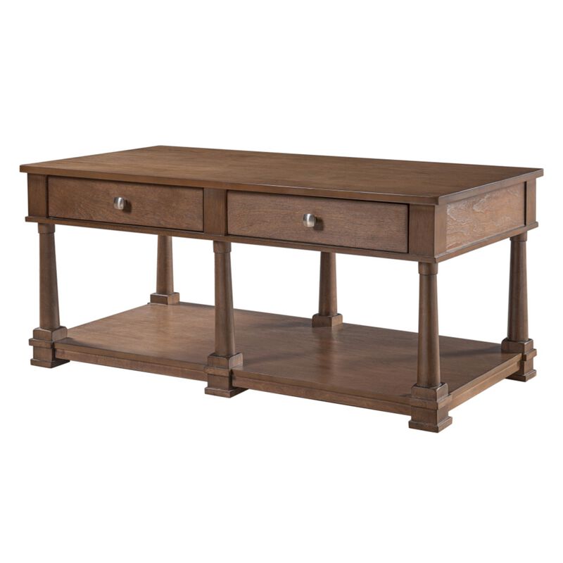 Grordo Farmhouse Wooden Coffee Table image number 8