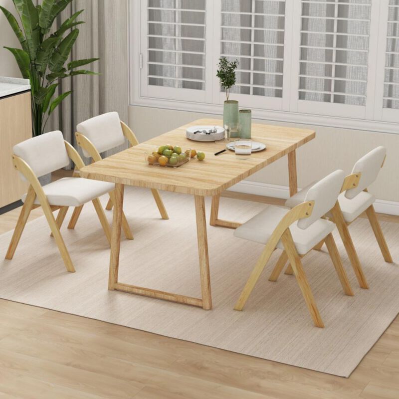 Hivvago Set of 2 Folding Kitchen Dining Chairs with Rubber Wood Legs