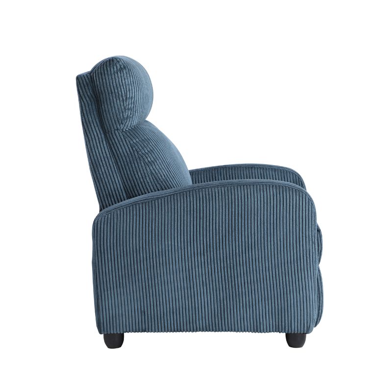 Pary Manual Push Back Reclining Chair with Midnight Blue Corduroy image number 3