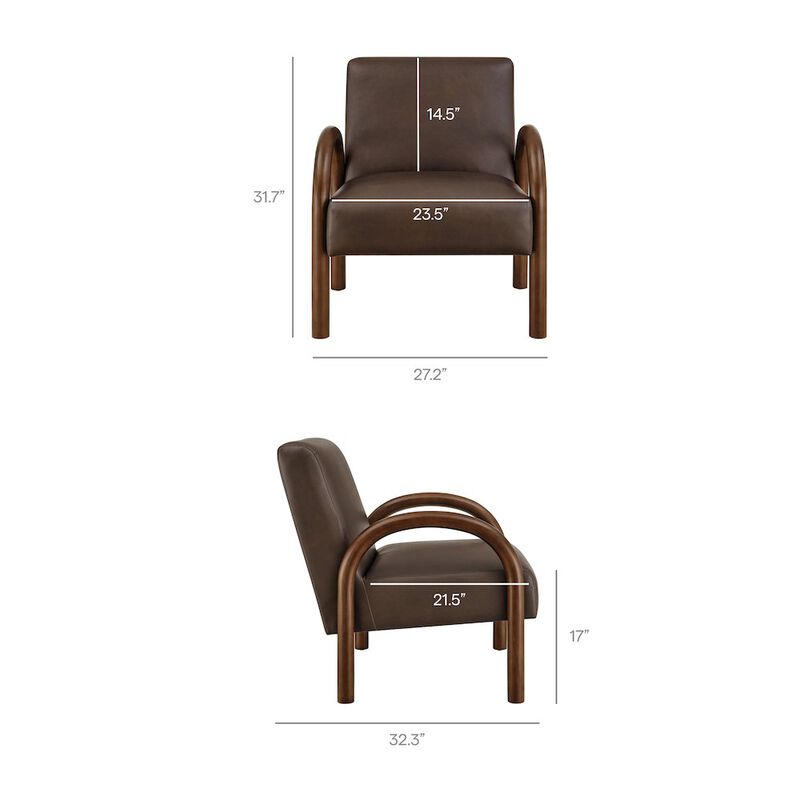 Lunet Faux Leather Upholstered Accent Chair image number 1