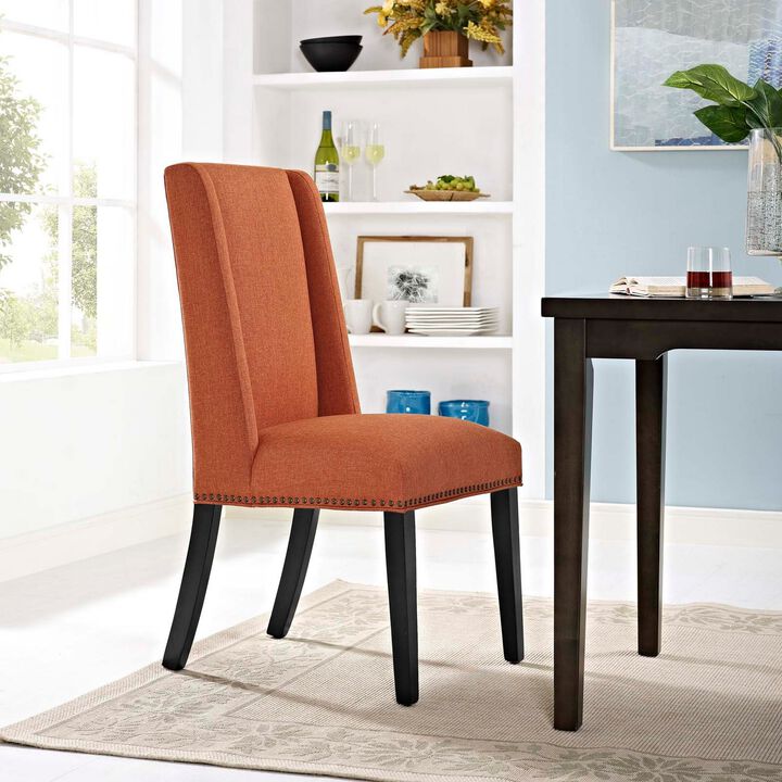 Baron Fabric Dining Chair, Orange-Benzara