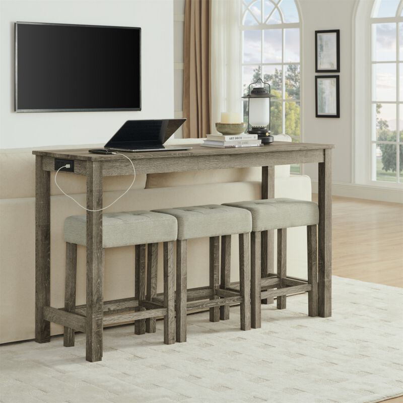 Peldze 4‑Piece Industrial Bar Table Set image number 2