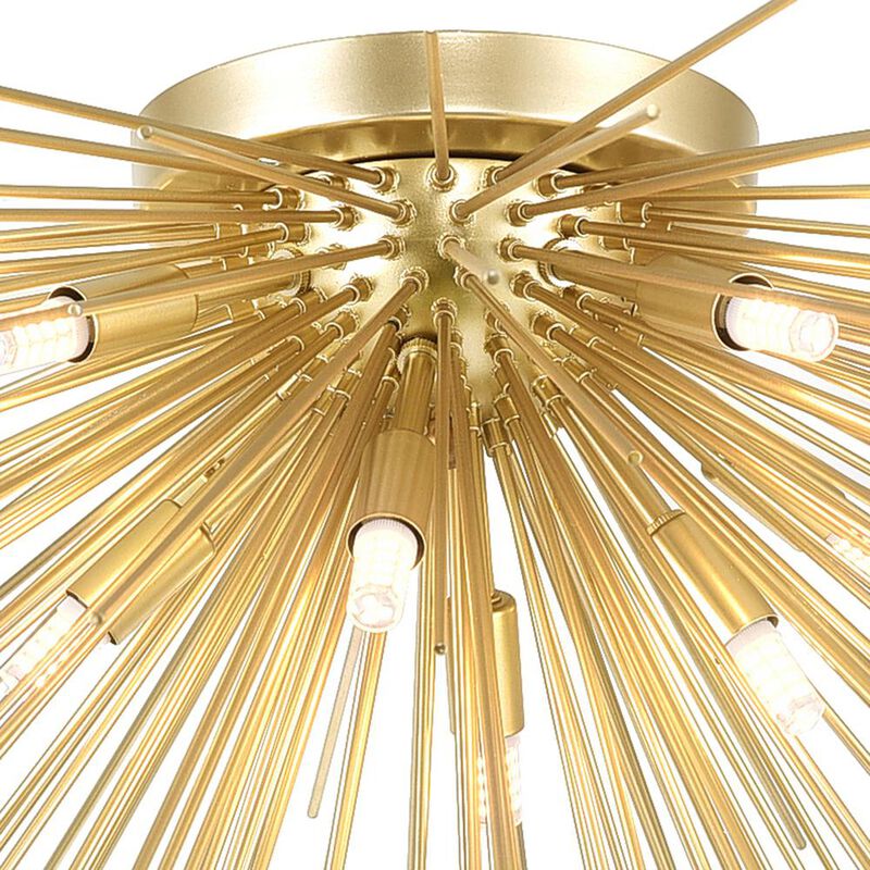 CWI Lighting Savannah 8 Light Flush Mount With Gold Leaf Finish