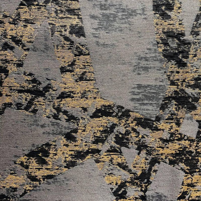 Plutus Brands Craven Dust Gold, Gray Abstract Luxury Throw Pillow image number 2