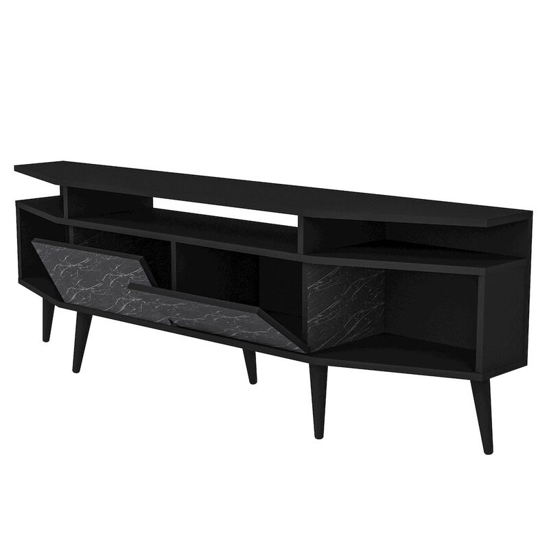 Decorotika Dennis Tv Stand - Black & Bendire Marble