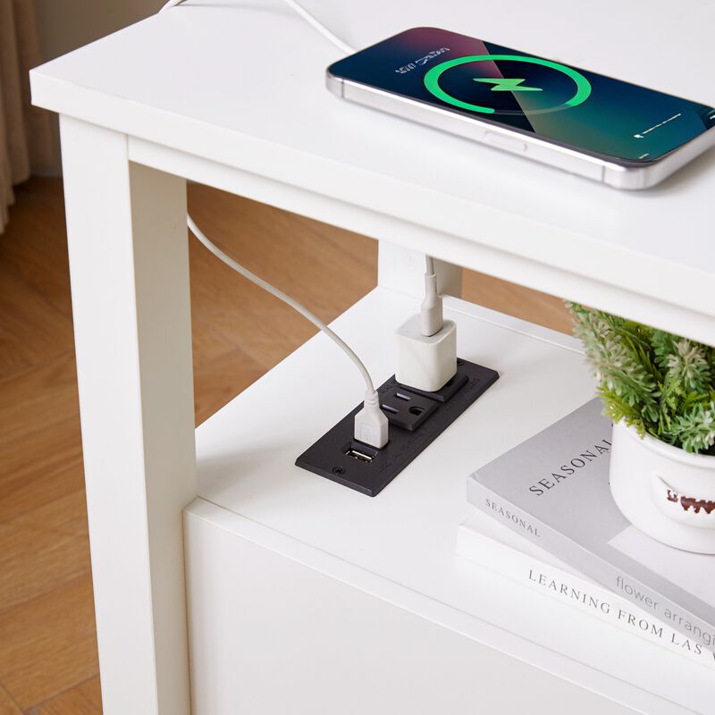 Clubox Compact Rustic Nightstand image number 6