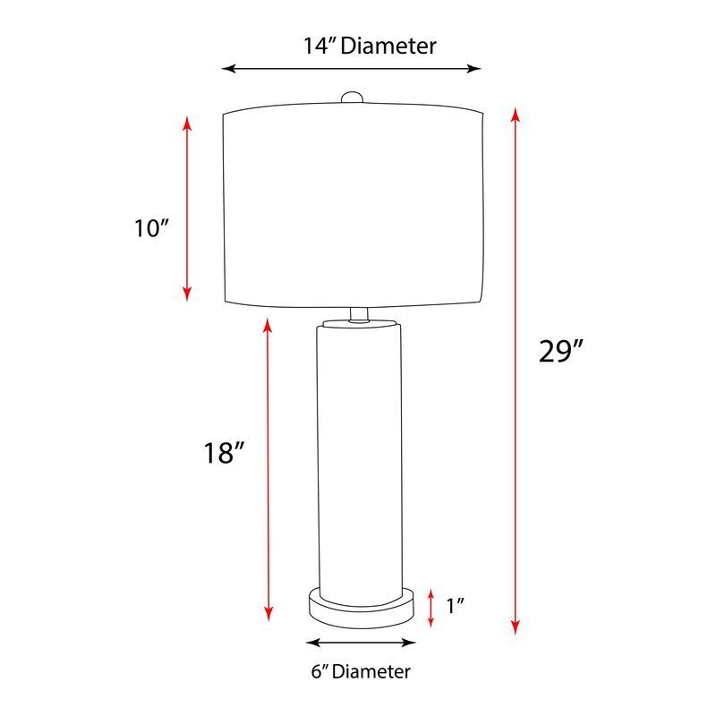 Pasargad Home Modern Textured Glass Table Lamp with White Drum Shade
