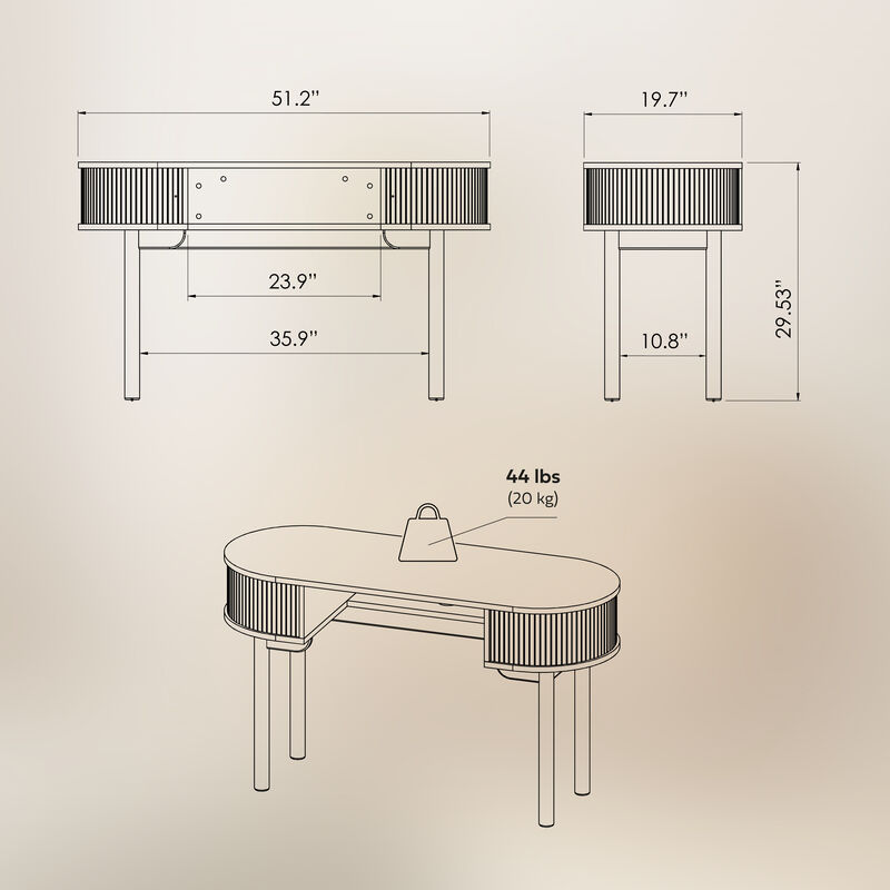 WERMO Writing and Makeup Vanity Desk.