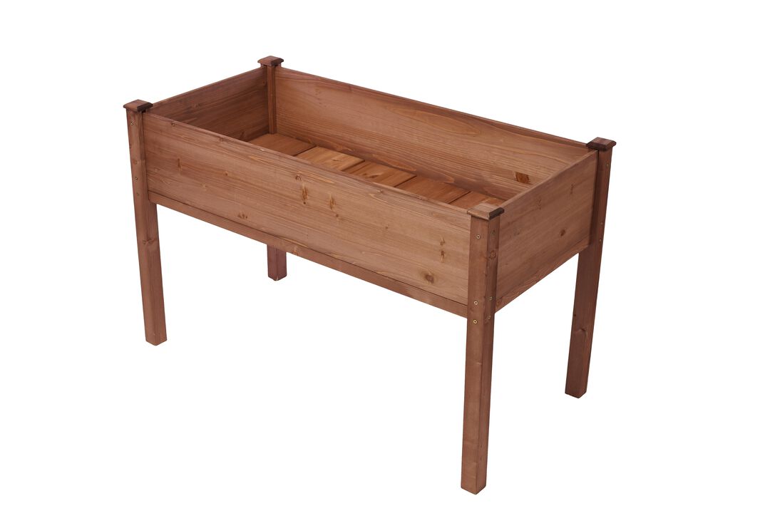 Raised Planter Bed with Legs &ndash; Wooden Garden Box for Outdoor Plants & Flowers