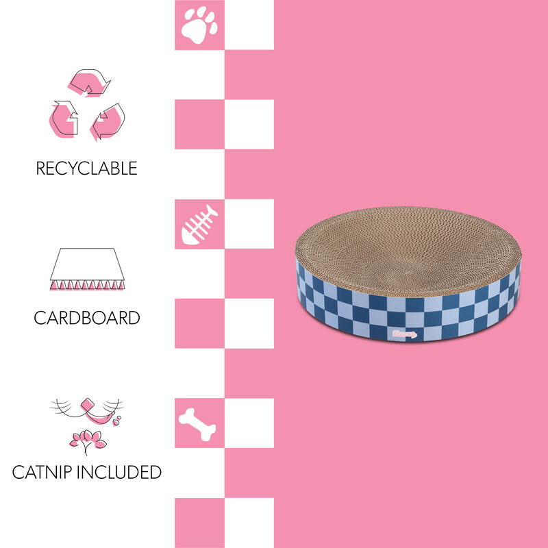 Nelson Modern Cardboard Round Bowl Cat Scratcher with Catnip