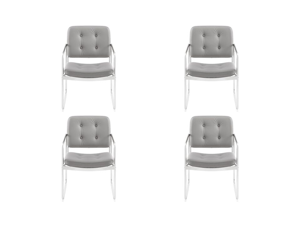 Mondo Legacy Tufted Dining Chair with Metal Legs, Set of 4