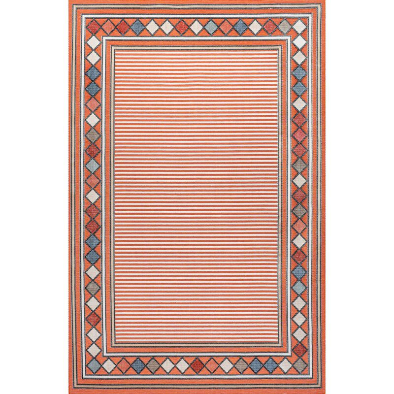 Sebastian High-Low Modern Diamond Border Area Rug
