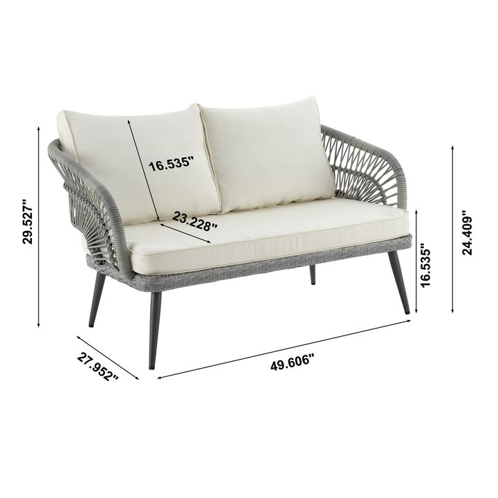Riviera Cream Loveseat Patio Set