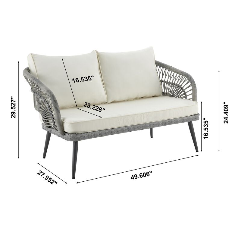 Riviera Cream Loveseat Patio Set