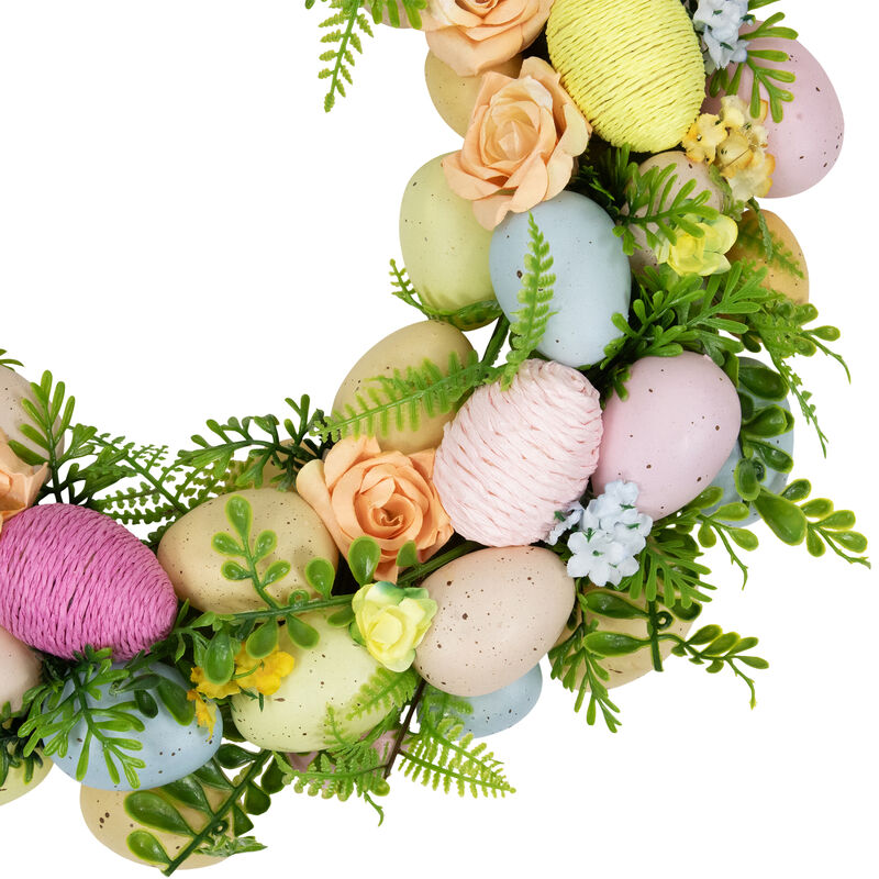 Artificial Floral Easter Egg Spring Wreath - 15"