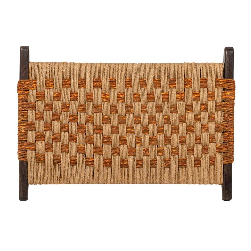 Mango Wood and Jute Stool, Multicolor image number 4