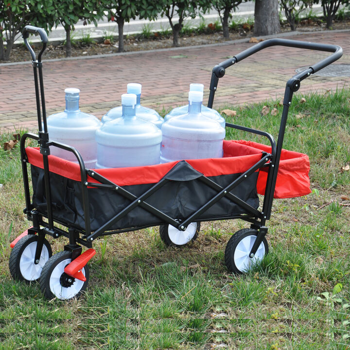Streamdale Folding Outdoor Utility Wagon with Drink Holder