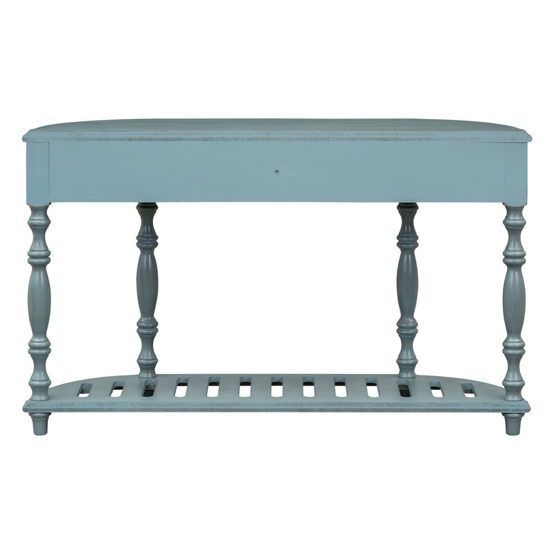 Whisen 52'' Modern and Contemporary Curved Console Table with 4 Drawers and 1 Shelf - Black