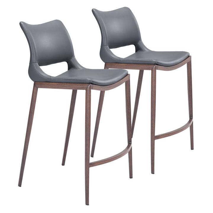 Belen Kox Ace Counter Chair (Set of 2), Dark Gray & Walnut, Belen Kox