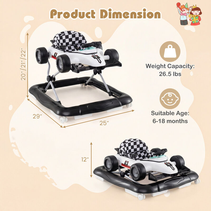 4-in-1 Adjustable Baby Walker with Activity Center and Music Box image number 2