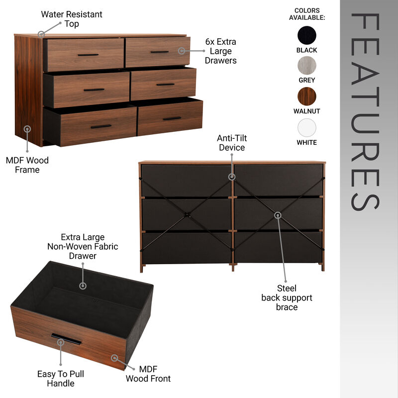 Stofto Large Fabric Drawers Dresser image number 4