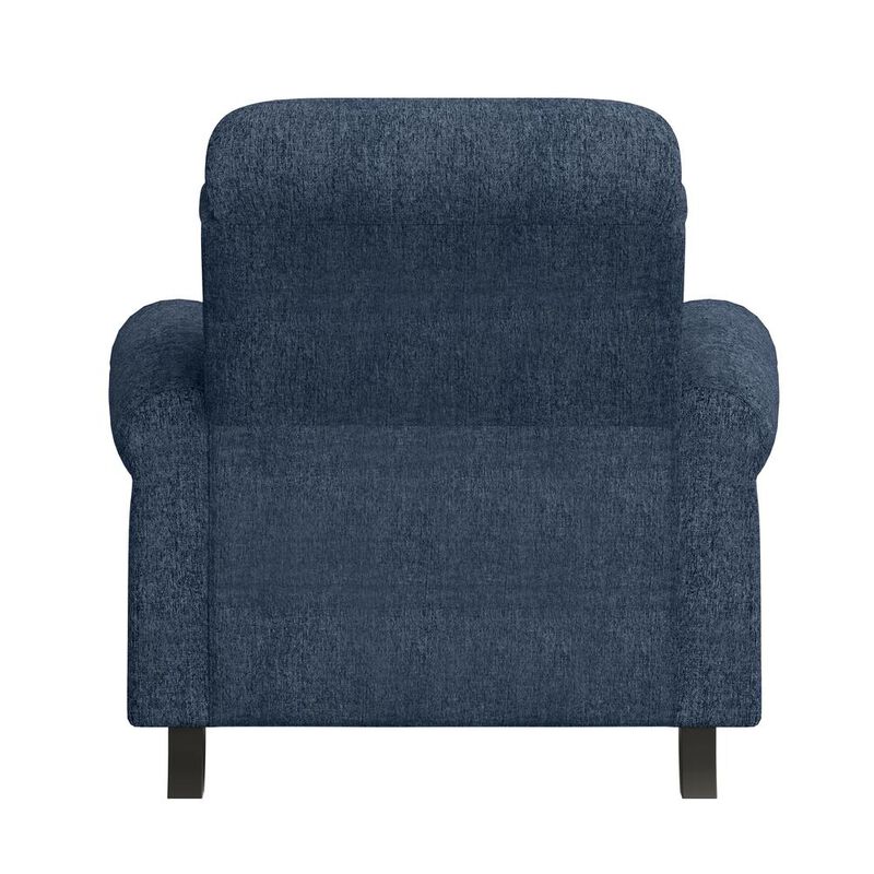 ProLounger Bustle-Back Pushback Recliner with Nailheads in Blue Chenille