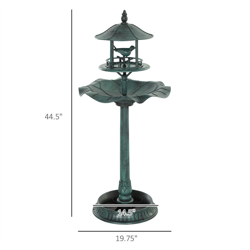 Pedestal Tall Bird Bath &ndash; Outdoor Decorative Fountain for Backyard & Garden image number 3