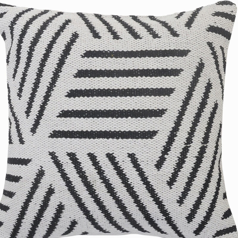 Modern Cotton Geometric Throw Pillow with Zipper &ndash; Elegant Decorative Cushion