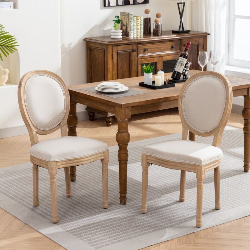 Streamdale Antique Linen Dining Chairs, Set of 2, Beige image number 1