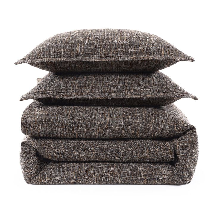 Tweed Brown King Duvet Cover Set