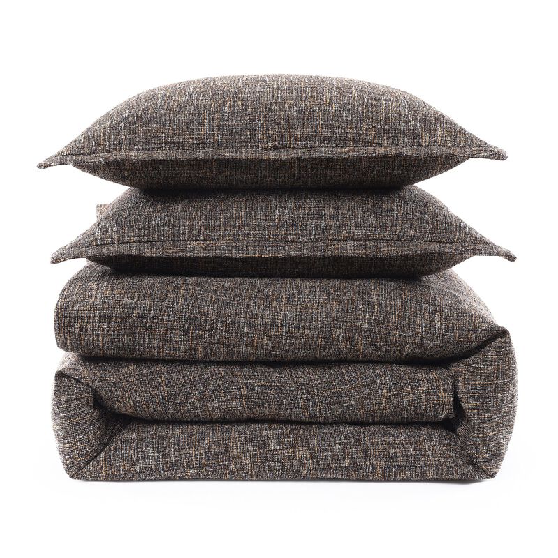 Tweed Brown King Duvet Cover Set image number 0