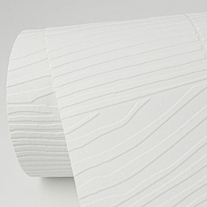 Wade White Planks Paintable Wallpaper (Double Roll) image number 5