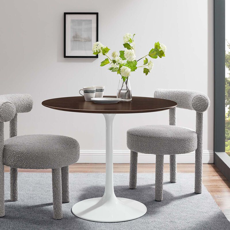 Modway - Lippa 36" Round Wood Grain Dining Table White Cherry Walnut image number 1