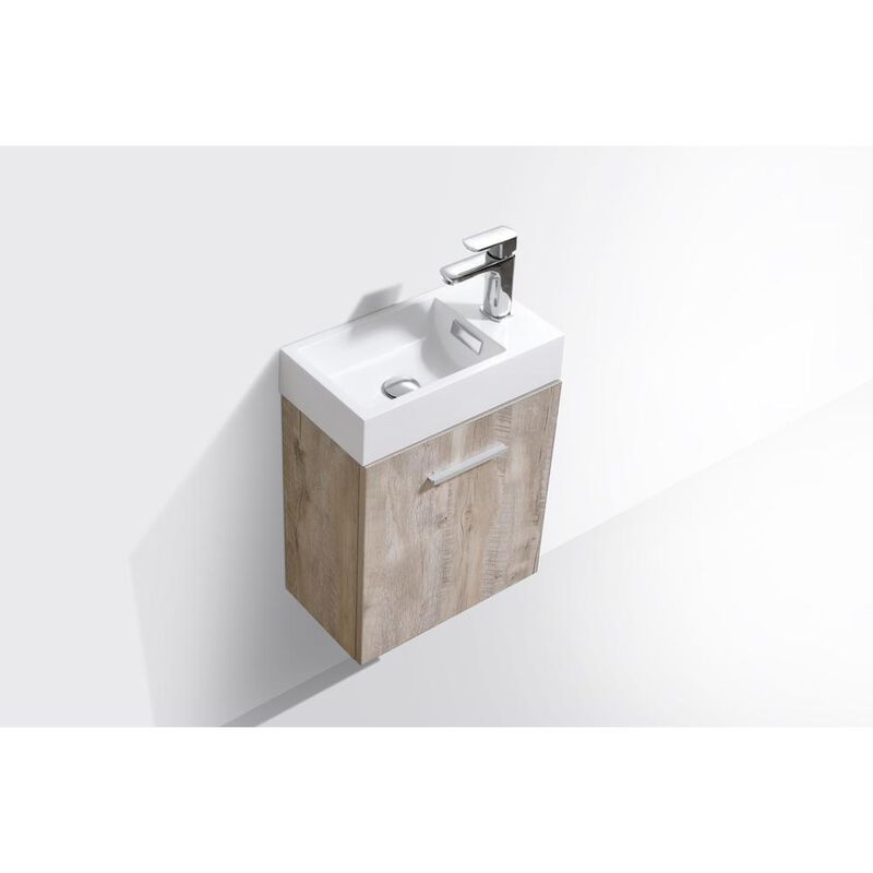 Kubebath Bliss 18 Nature Wood Wall Mount Modern Bathroom Vanity
