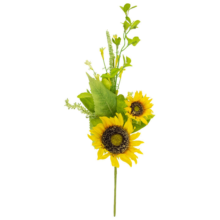 19" Wildflower and Sunflower Artificial Floral Silk Spray