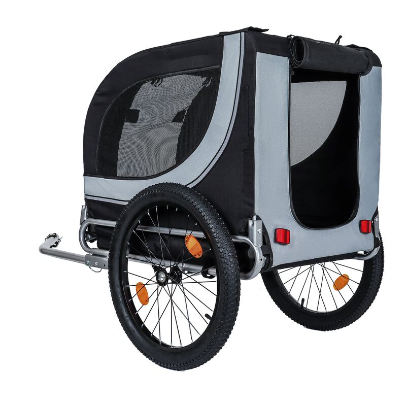 100LB Capacity All-Terrain Dog Bike Trailer-20 1/8" Fat Tire & Fleece Mat image number 3