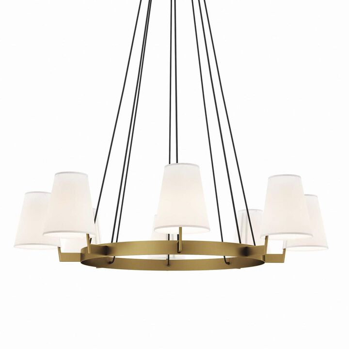 Modway Surround 8-Light Chandelier in White Satin Brass