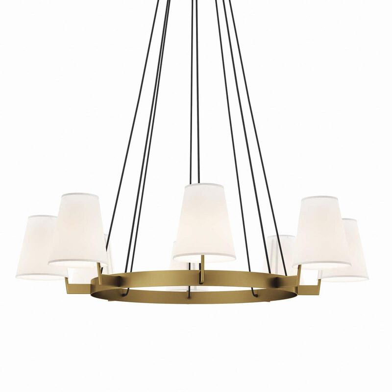 Modway Surround 8-Light Chandelier in White Satin Brass image number 1