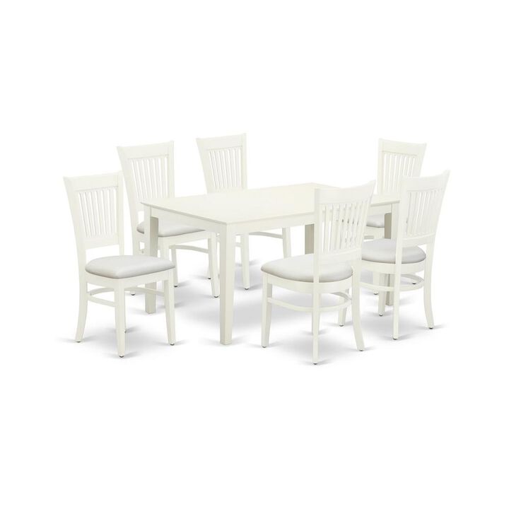 7-pc Modern Dinette set with 6 amazing wooden dining chairs