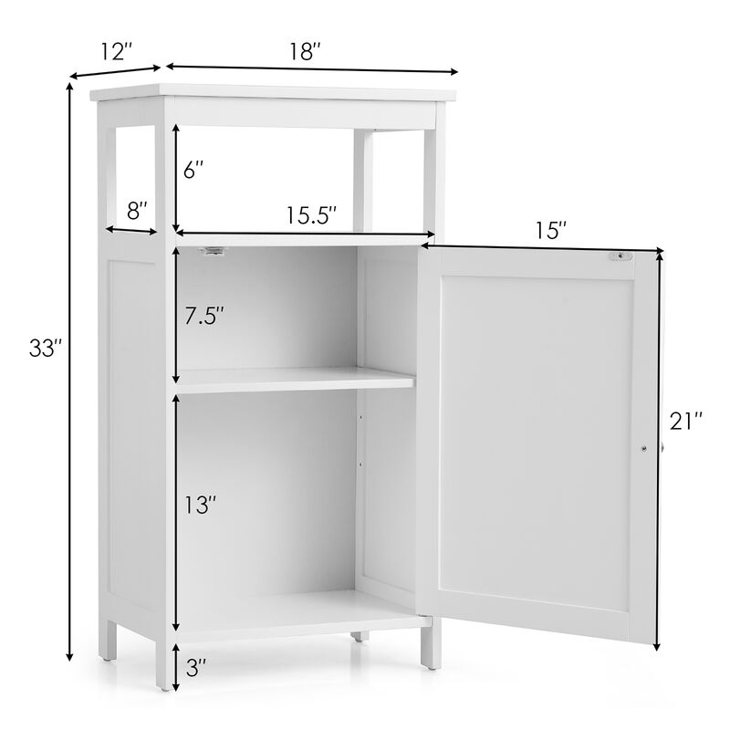 Costway Bathroom Wooden Floor Cabinet Multifunction Storage Rack Organizer Stand Bedroom