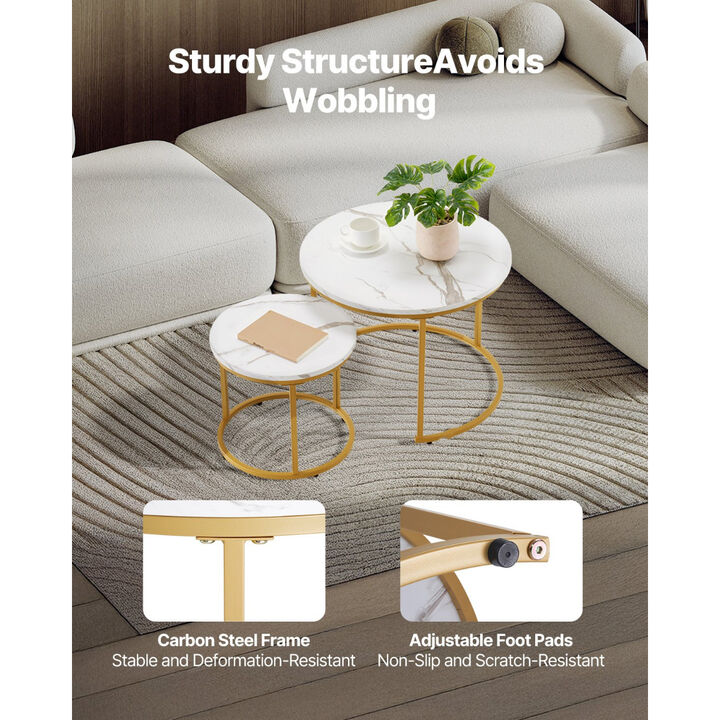 Space-Saving Nesting Tables Set of 2 for Living Room or Bedroom