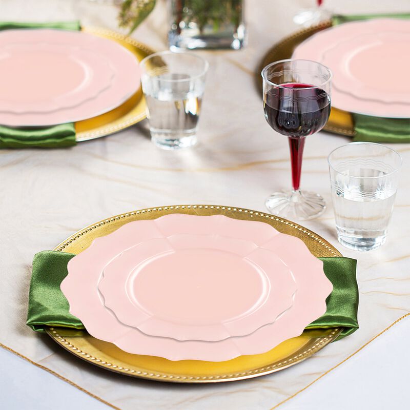Pearl Pink Round Lotus Plastic Wedding Value Set (120 Sets) image number 7