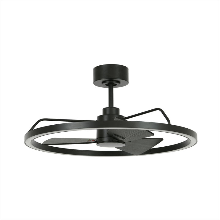 Lucci Air Cessna 28" Ceiling Fan with Light and Remote, Modern Black LED Ceiling Fan for Bedroom, Energy Efficient DC Motor, Modern Fandelier