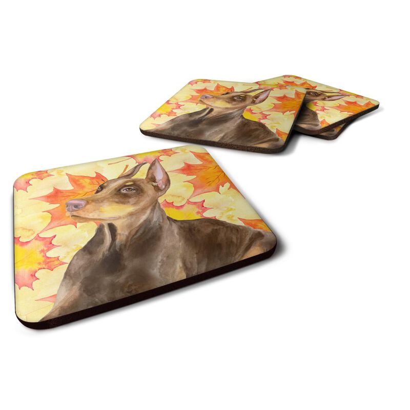 Caroline's Treasures Doberman Pinscher Fall Decorative coasters, Multicolor