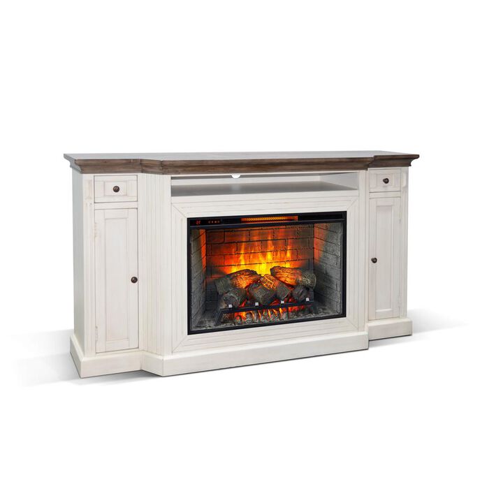 Sunny Designs 72 Media Console with Electric Fireplace