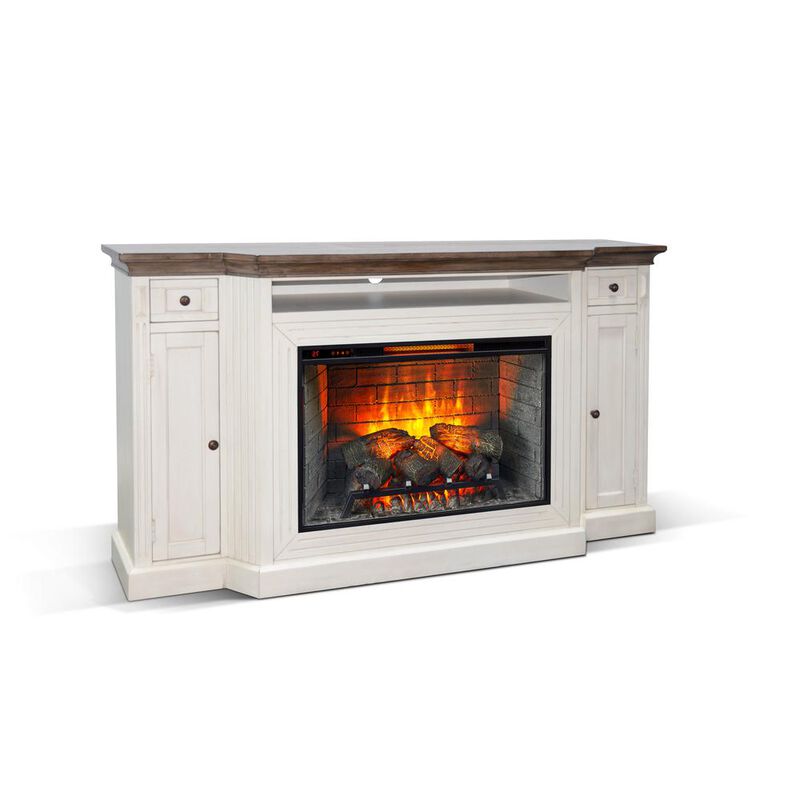 Sunny Designs 72 Media Console with Electric Fireplace