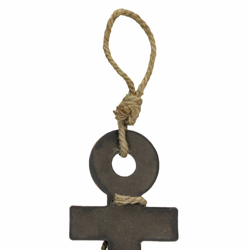Natural Brown Finish Ship Anchor and Rope Nautical Wall Hanging image number 3